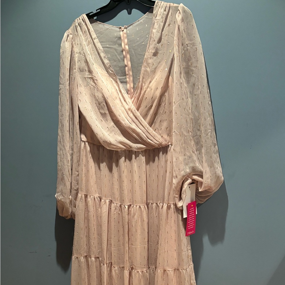 MacDuggal tiiered maxi dress with sequins. - Picture 5 of 6